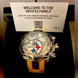 Invicta NFL Pittsburgh Steelers Venom Gen III 52mm Swiss Chronograph Watch New